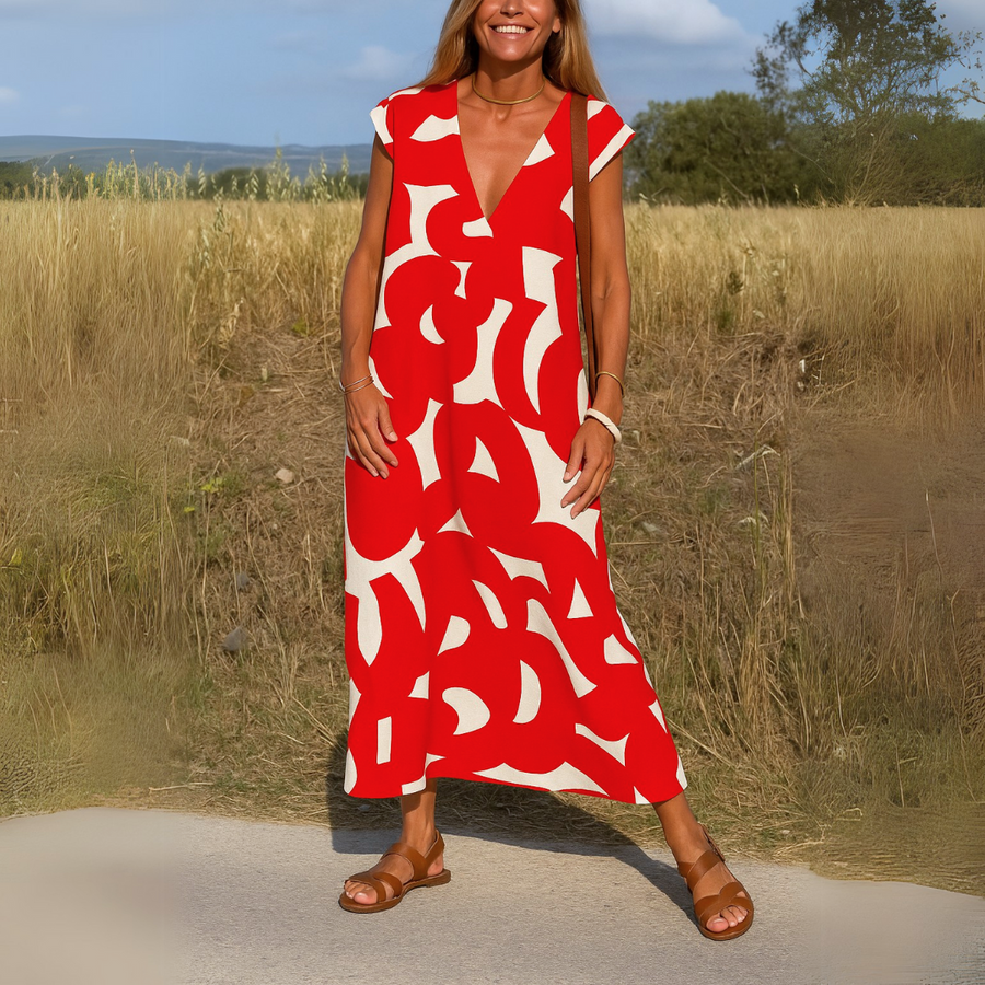 Magda - Vestido fluido com decote V
