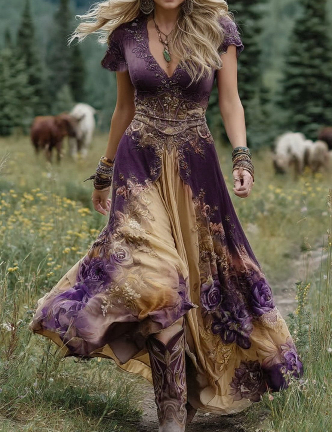Serena - Vestido Maxi Curto Floral