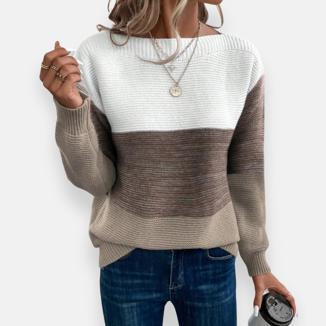 Lívia | Conjunto de pulôver colorblock clássico