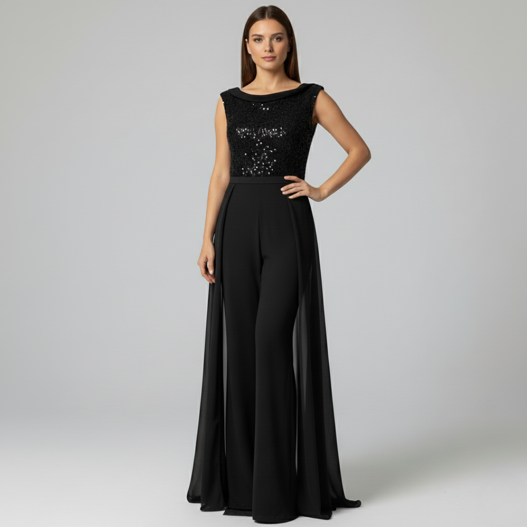 Inês | Conjunto de macacão sem mangas elegante