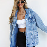 Casaco Denim Oversized Contemporâneo