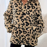Sweat Plush Animal Print com Fecho