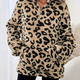 Sweat Plush Animal Print com Fecho