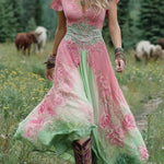 Serena - Vestido Maxi Curto Floral