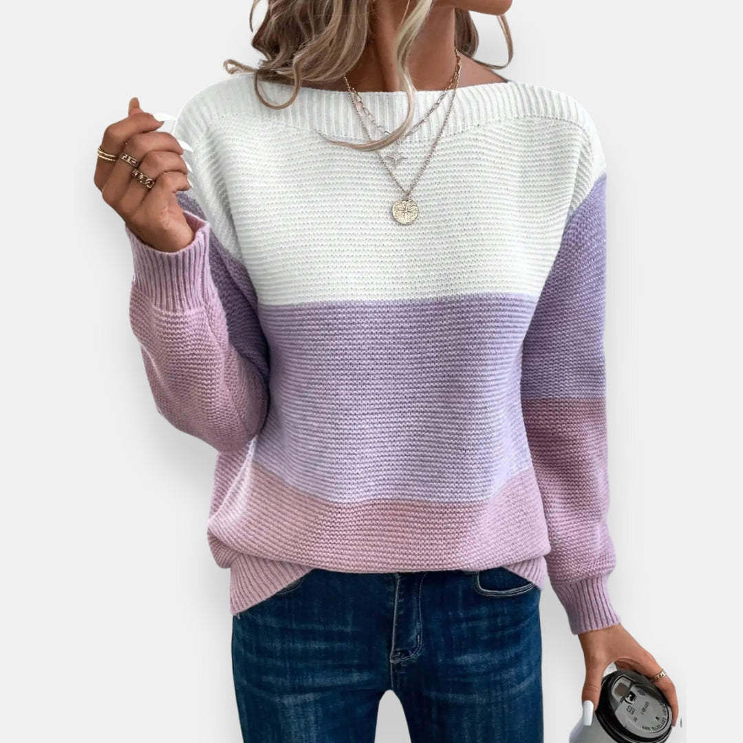 Lívia | Conjunto de pulôver colorblock clássico