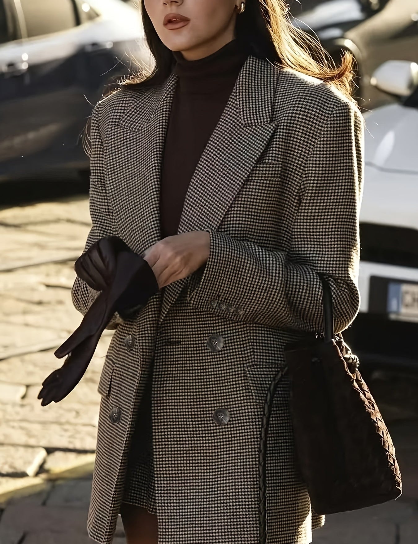 Blazer Alfaiataria com Padrão Elegante