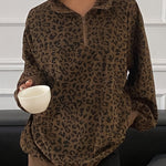 Sweat Oversized Animal Print com Zíper