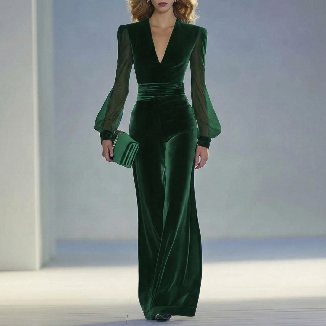 Leonor | Macacão de Veludo Perna Longa