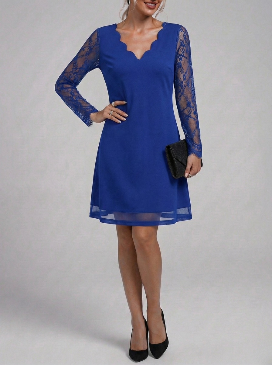 Beatriz | Vestido Curto Manga Comprida Renda