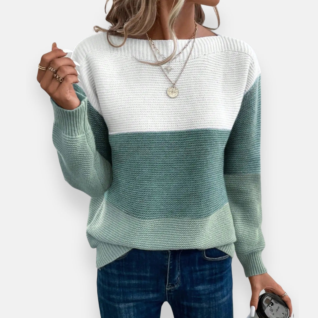 Lívia | Conjunto de pulôver colorblock clássico