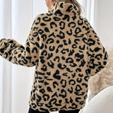 Sweat Plush Animal Print com Fecho