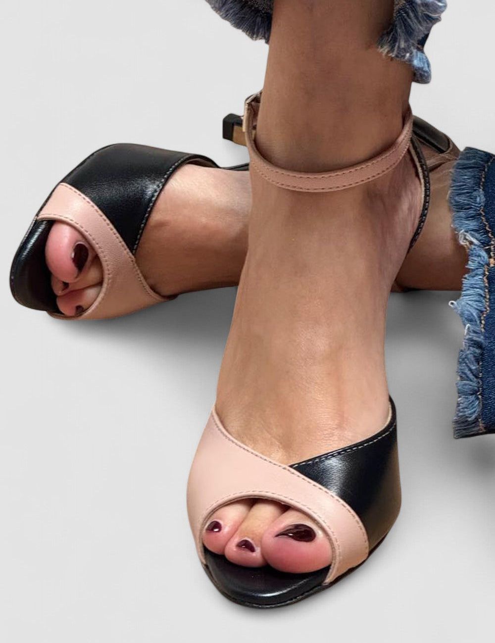 Noirella - Sapatos de salto médio com tira no tornozelo