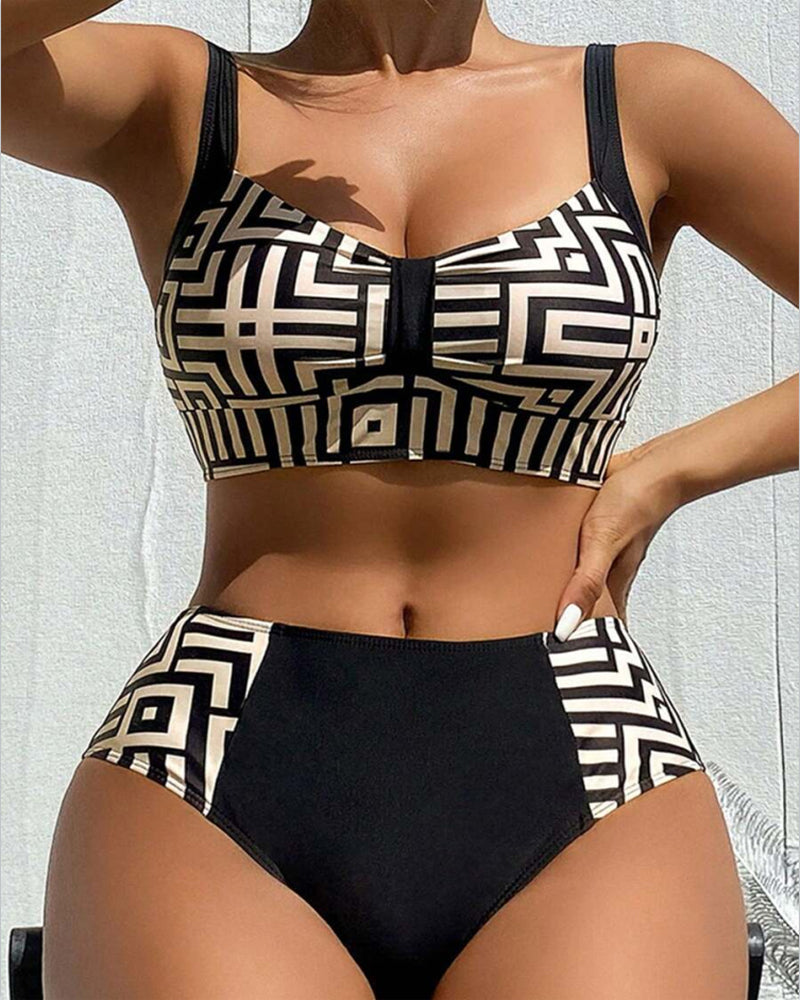 Helena - Biquíni elegante de duas peças com padrão