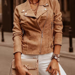 Casaco Biker Suede Elegante