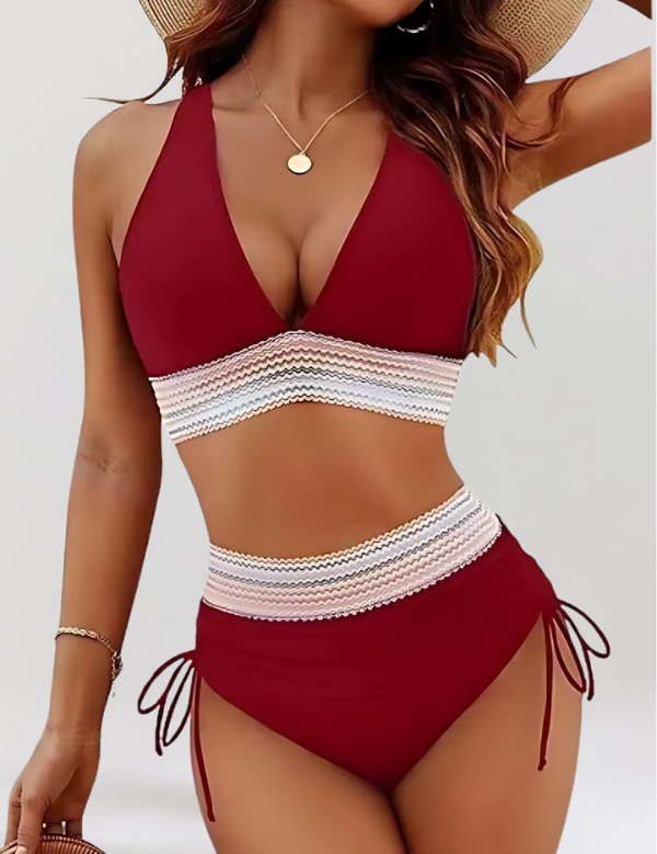 Vitória – Conjunto de biquíni de cintura alta com controlo da barriga