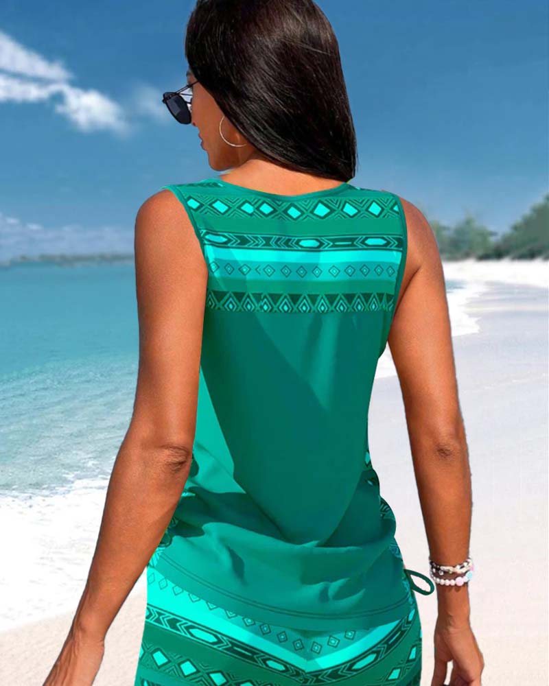 Márcia - Tankini com estampado geométrico