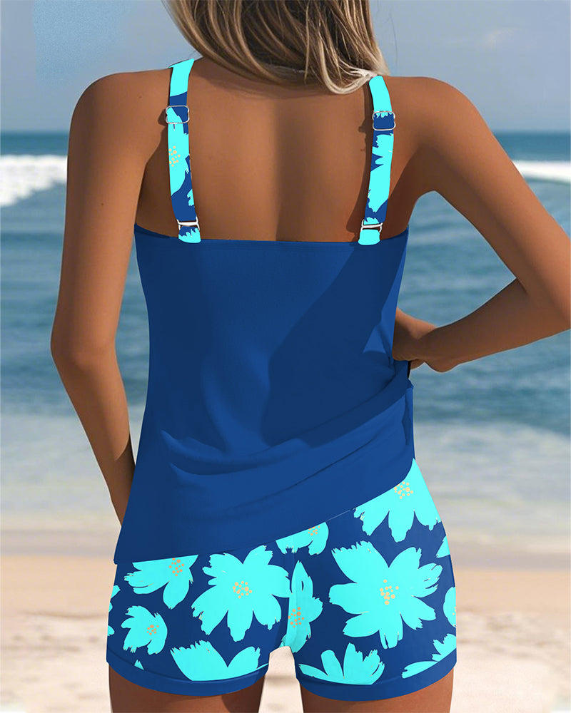 Mariana - Tankini sem mangas com decote em U