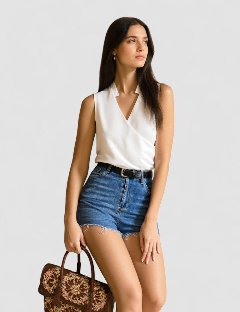 Salete - Top suave com decote em V