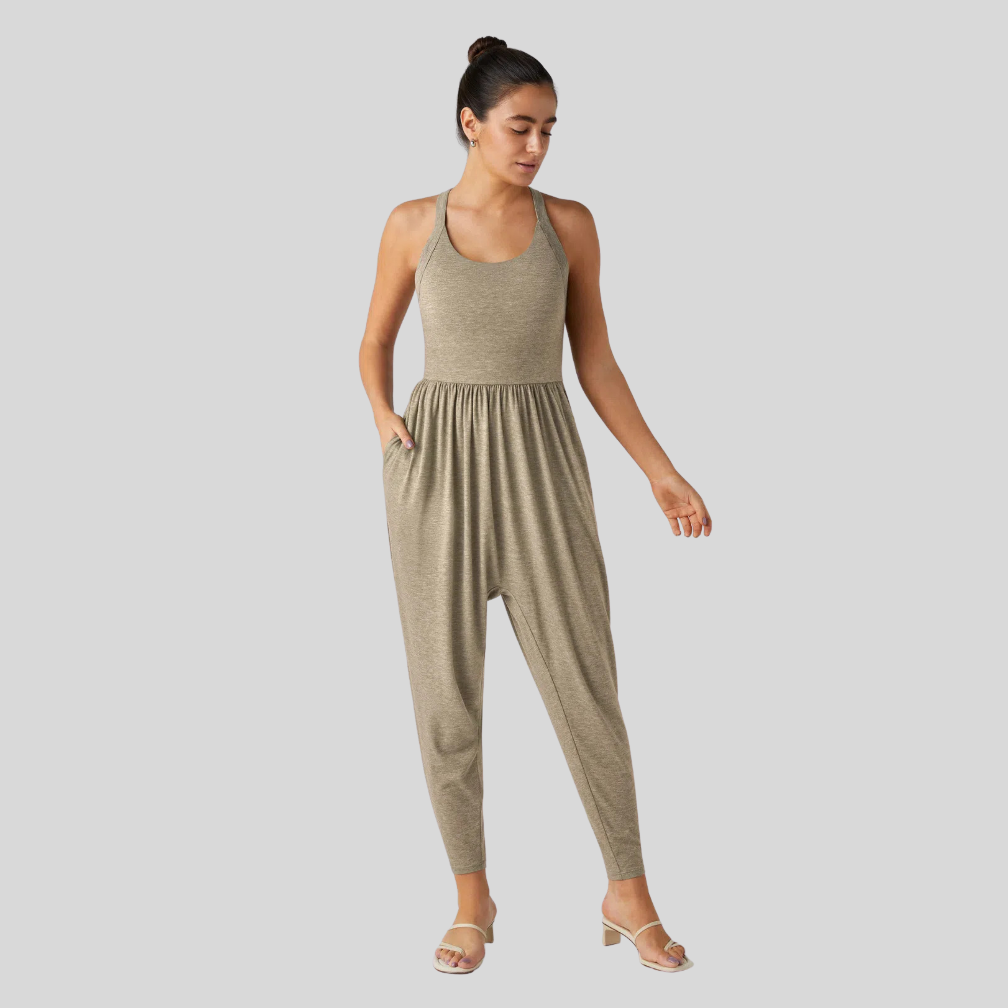 DAYEA™ – Macacão de Loungewear Sem Costas e Decote em U Confortável