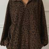 Sweat Oversized Animal Print com Zíper