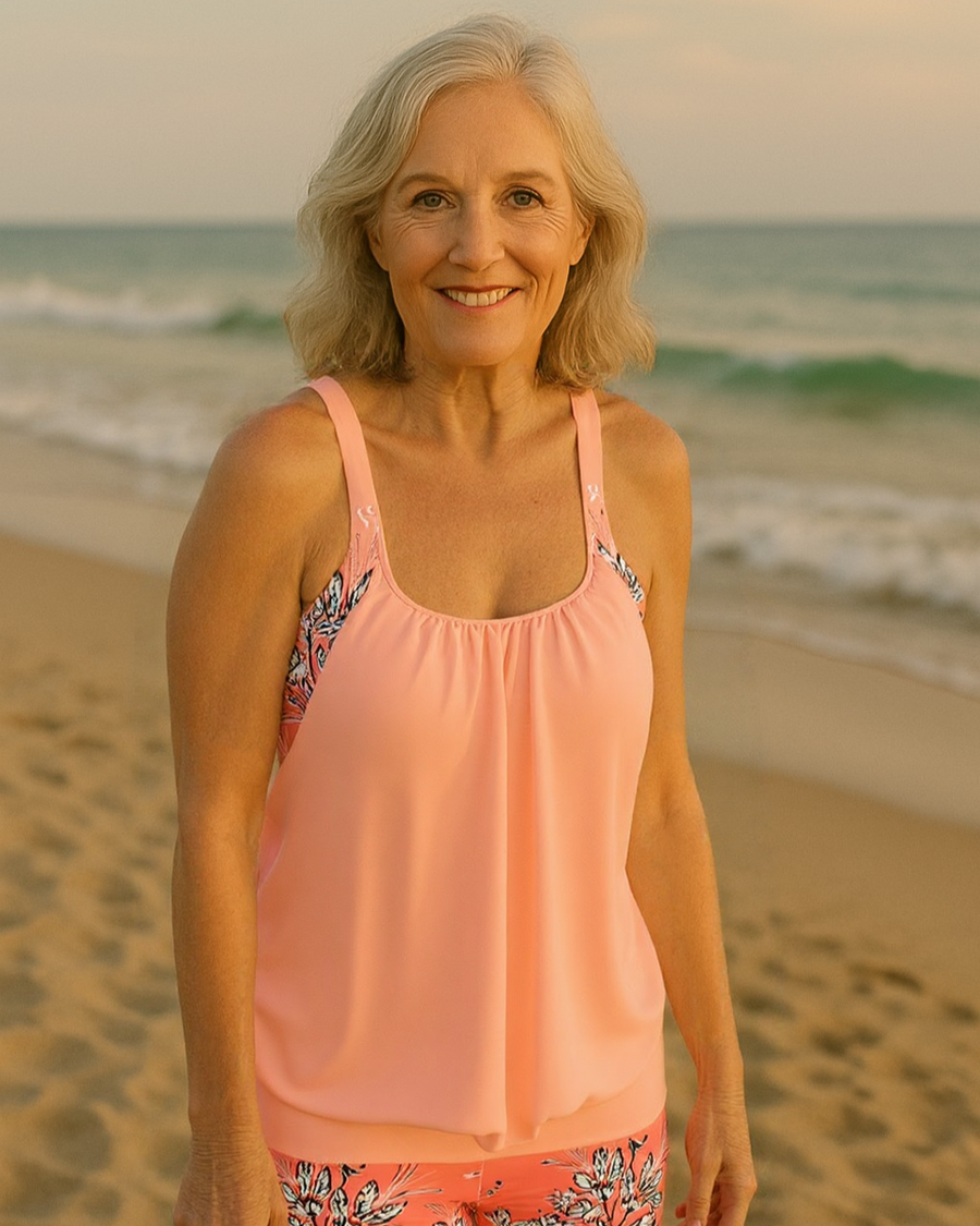 Filipa - Tankini clássico com estampado floral