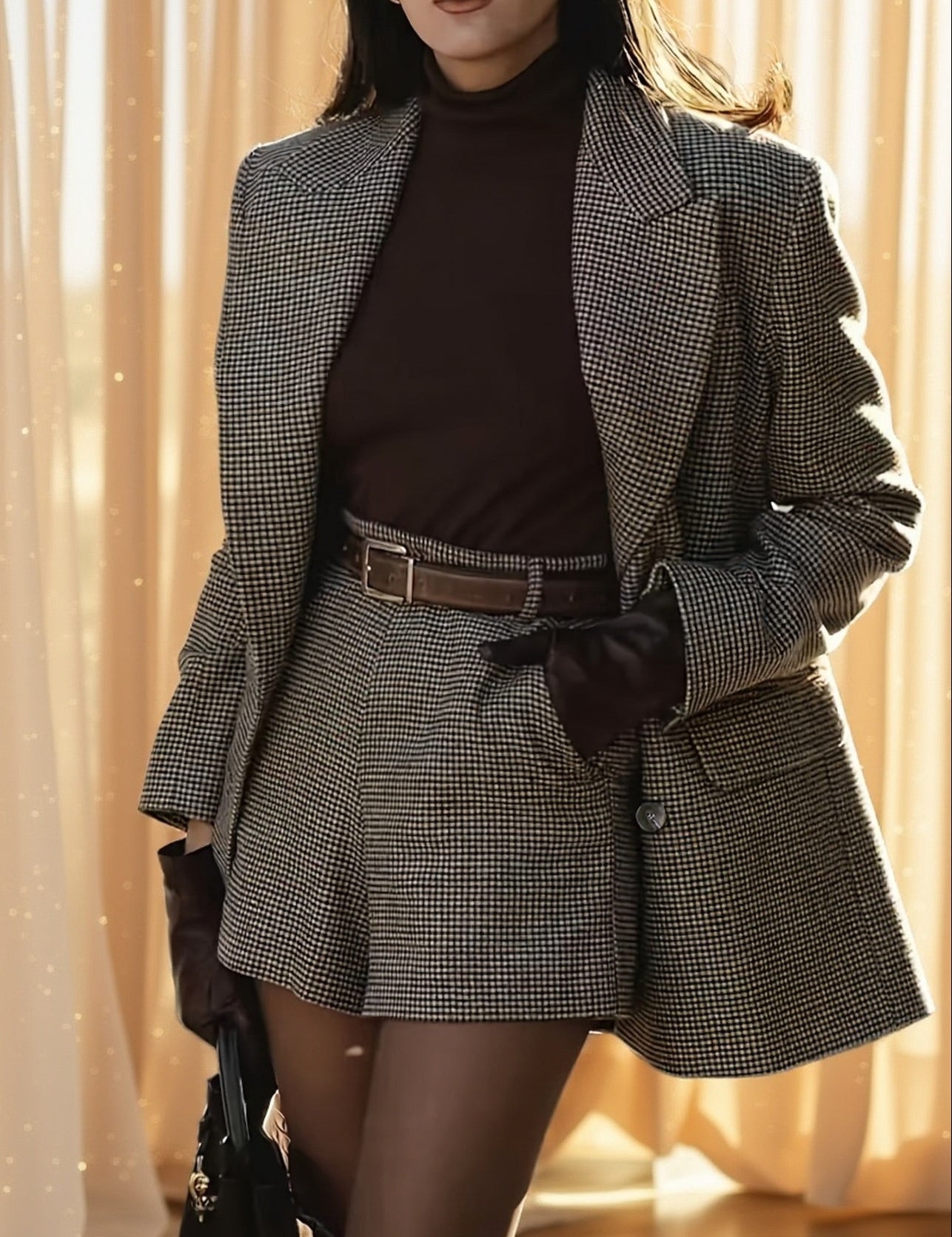 Blazer Alfaiataria com Padrão Elegante