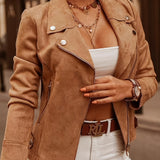 Casaco Biker Suede Elegante