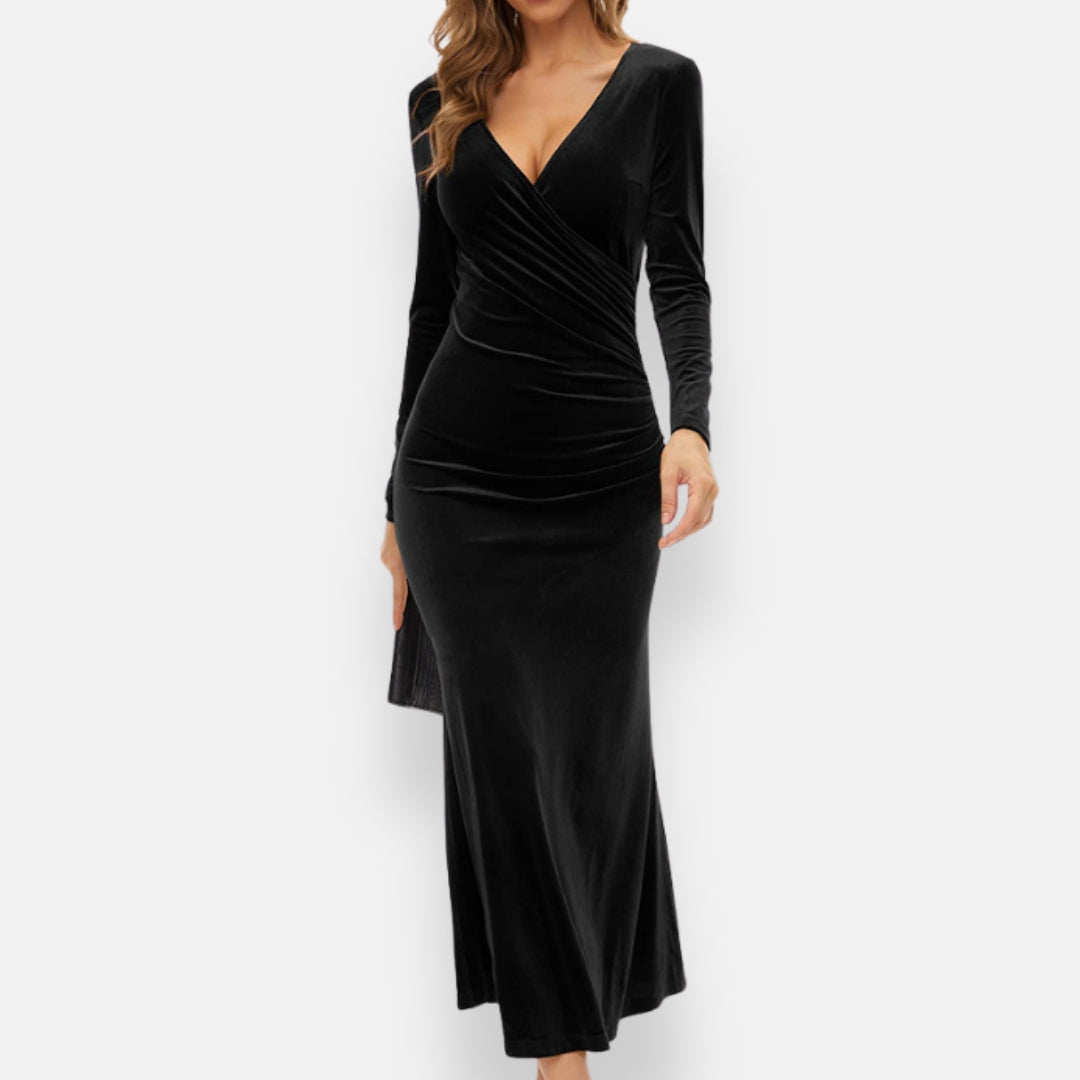 Vionna | Robe longue à col en V