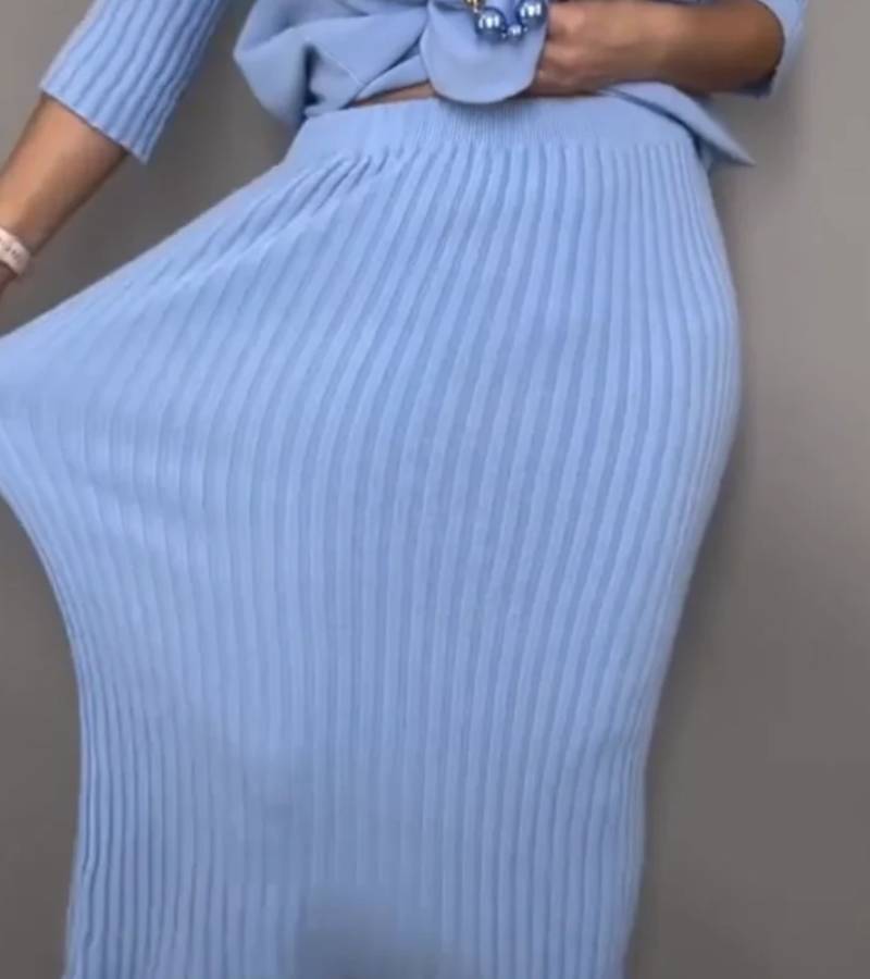 Debora | Ensemble en maille avec jupe côtelée