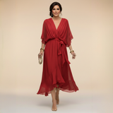 Vestido Celeste Chiffon Fluido