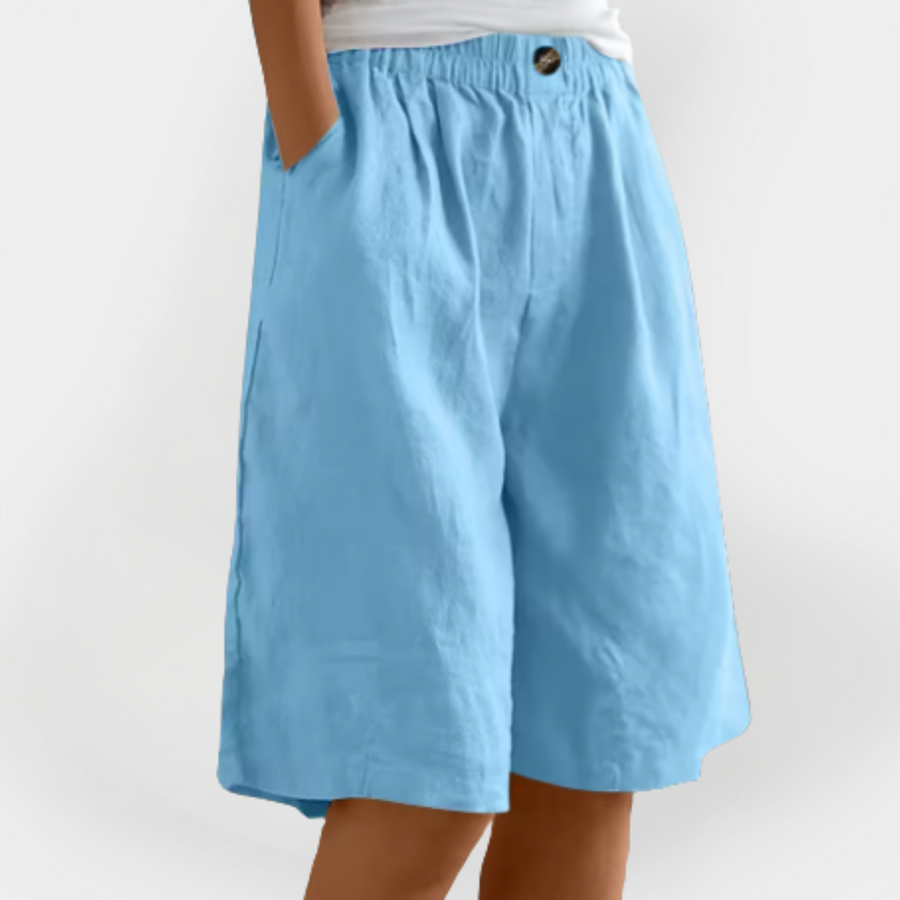 Calções de Linho com Bolsos