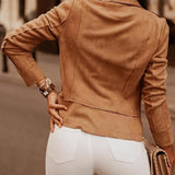 Casaco Biker Suede Elegante