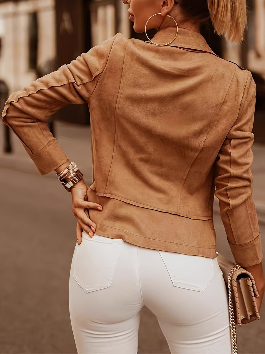 Casaco Biker Suede Elegante