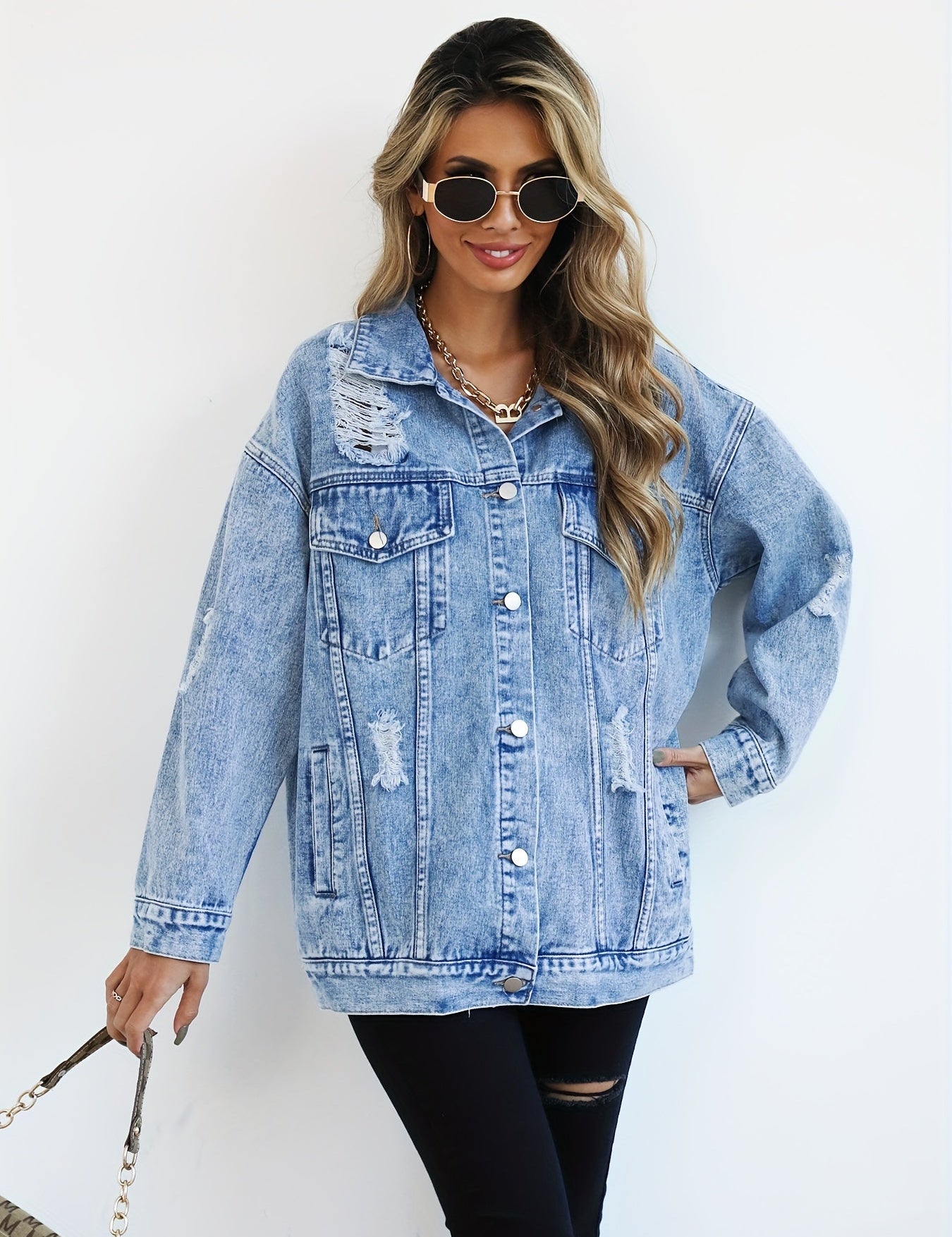 Casaco Denim Oversized Contemporâneo