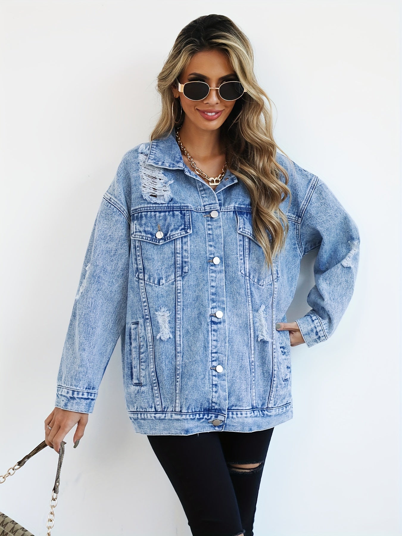 Casaco Denim Oversized Contemporâneo