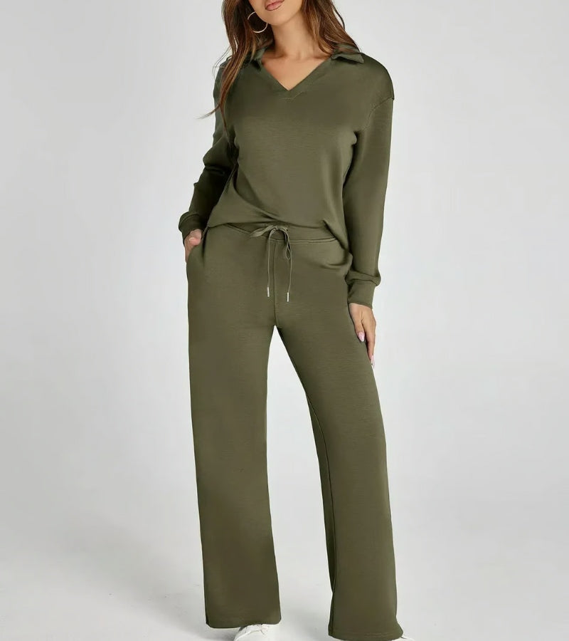 Livia | Ensemble deux pièces avec pantalon évasé