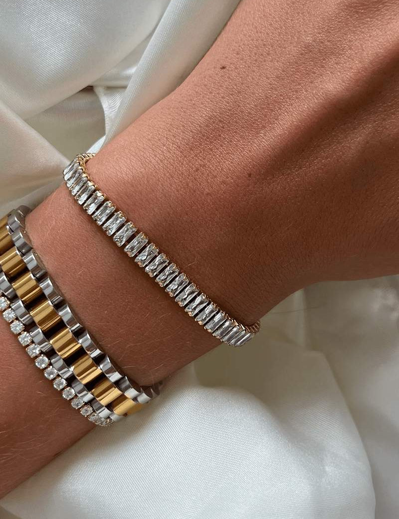 Pulseira de Rivière Baguette