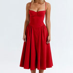 Odete - Vestido midi corpete estruturado