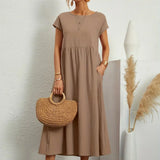 Inês — Vestido midi fluido de elegância intemporal