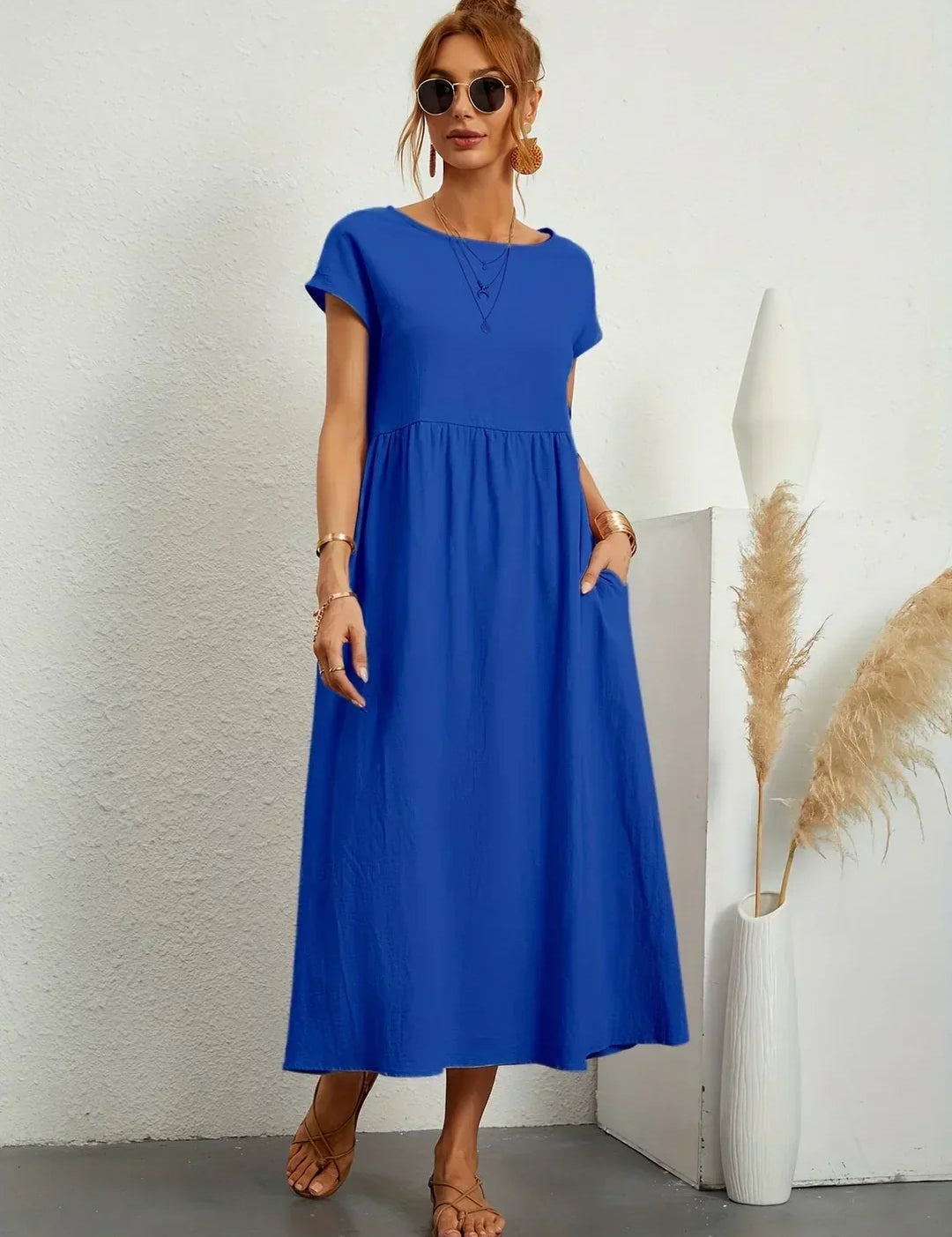Inês — Vestido midi fluido de elegância intemporal