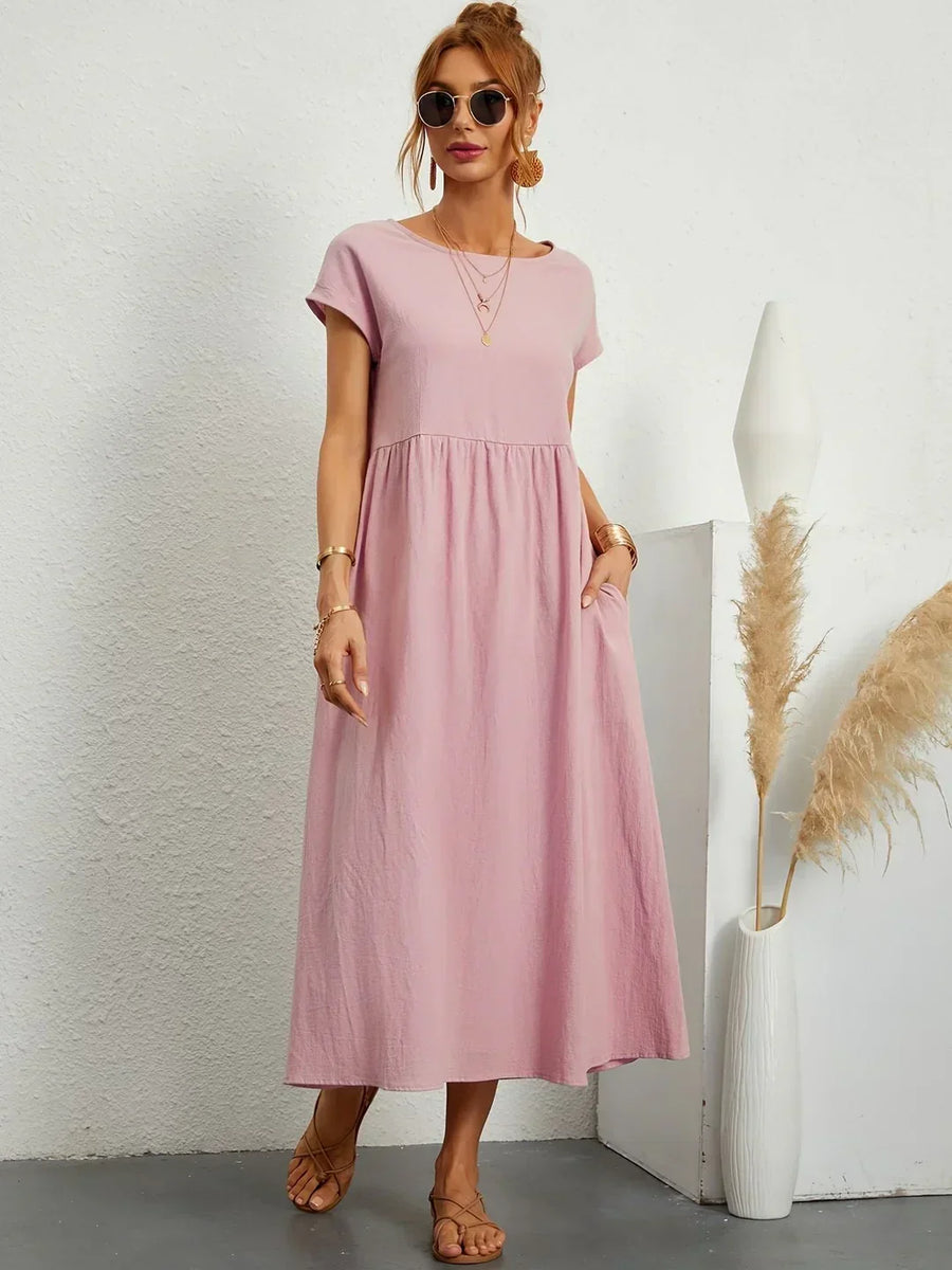Inês — Vestido midi fluido de elegância intemporal