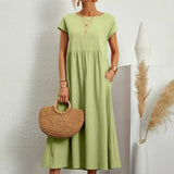Inês — Vestido midi fluido de elegância intemporal