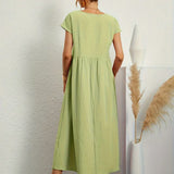 Inês — Vestido midi fluido de elegância intemporal