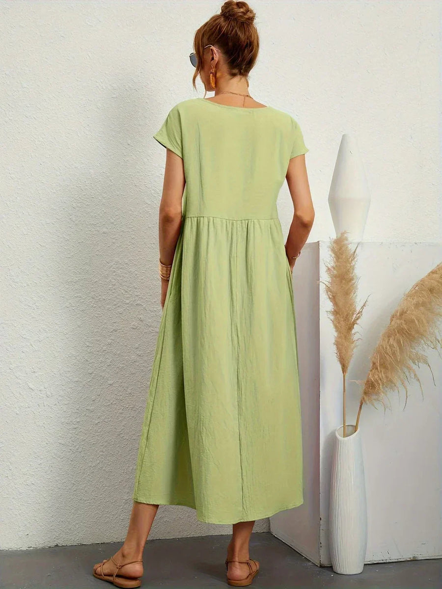 Inês — Vestido midi fluido de elegância intemporal