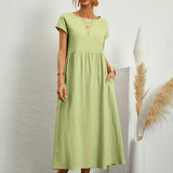 Inês — Vestido midi fluido de elegância intemporal