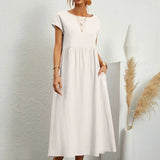 Inês — Vestido midi fluido de elegância intemporal