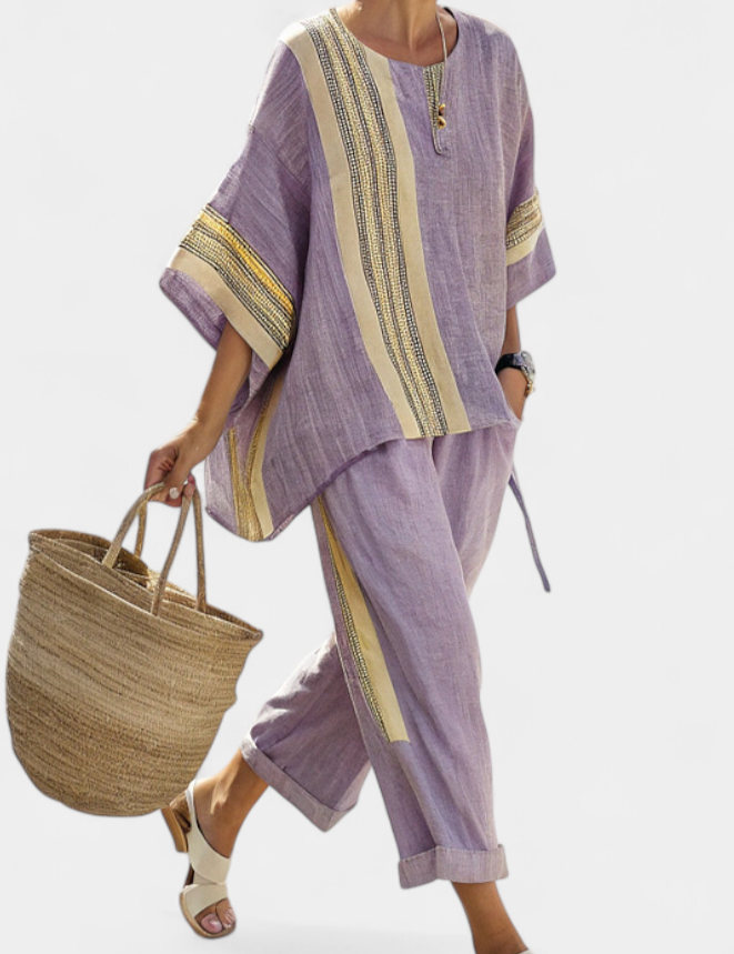 Lorena - Conjunto Boho Linho e Bambu