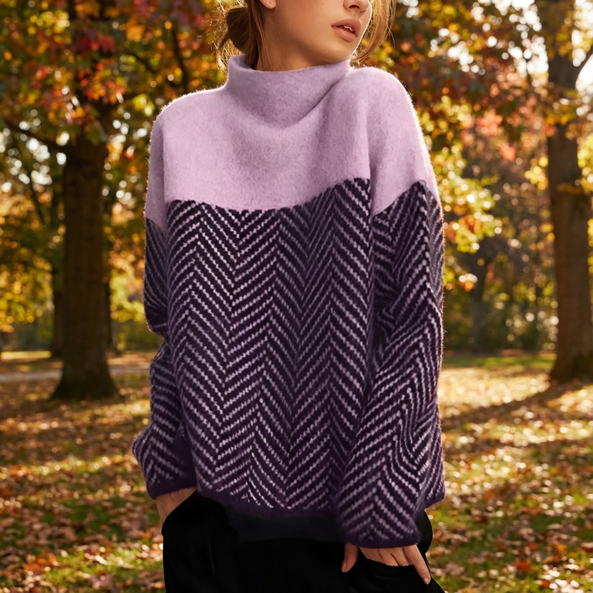 Lívia™ | Conjunto de Pullover de Gola Alta Elegante