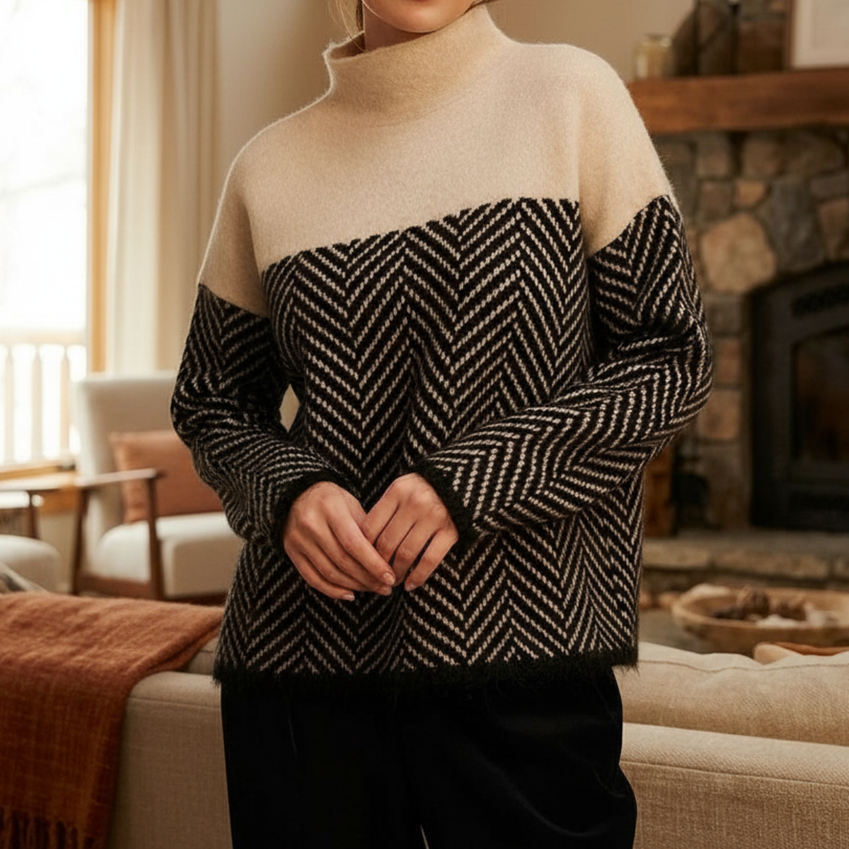 Lívia™ | Conjunto de Pullover de Gola Alta Elegante