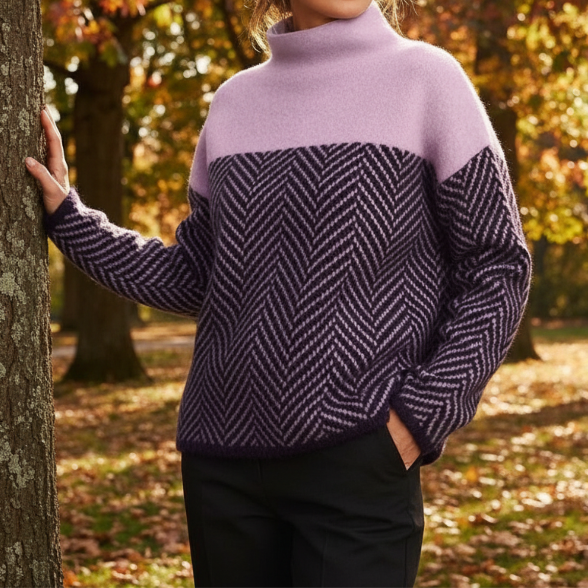 Lívia™ | Conjunto de Pullover de Gola Alta Elegante